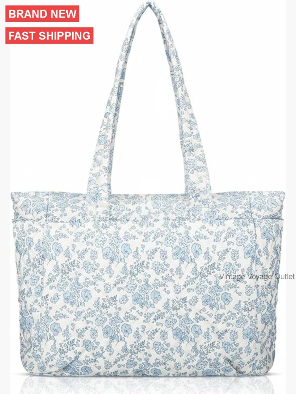 Large Lightweight Puffy Tote Bag with Zipper Quilted Shoulder Handbag